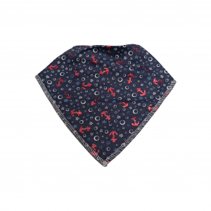 Bavoir Bandana Ancres Rouges Foil Marine