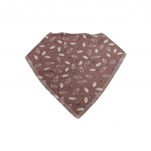Bavoir Bandana Feuillages Vieux Rose