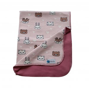 Serviette de Repas Animaux Rose Clair