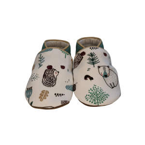 Chaussons Ours Hérisson Blanc