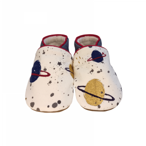 Chaussons Planètes Foil Doré Blanc