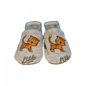 Chaussons Tigres Feuille Gris Clair